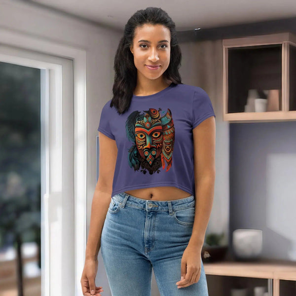 Totem Haida-Tlingit Crop T-Shirt